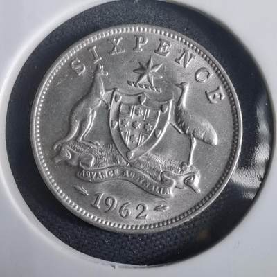 沼泽如烟--第974场 - 澳大利亚1962年6便士银币