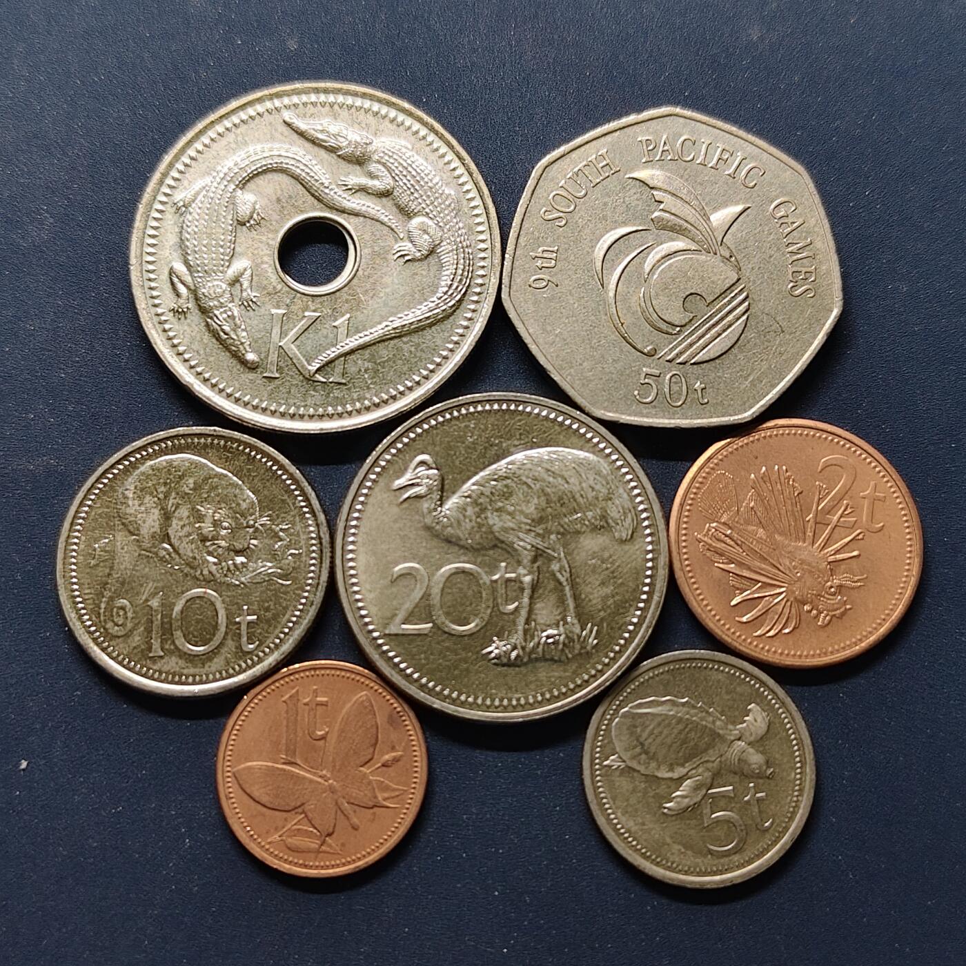 【全场包邮】纯粹捡漏拍498场-持续更新中 巴布亚新几内亚1991-2001年7枚套币-含纪念币