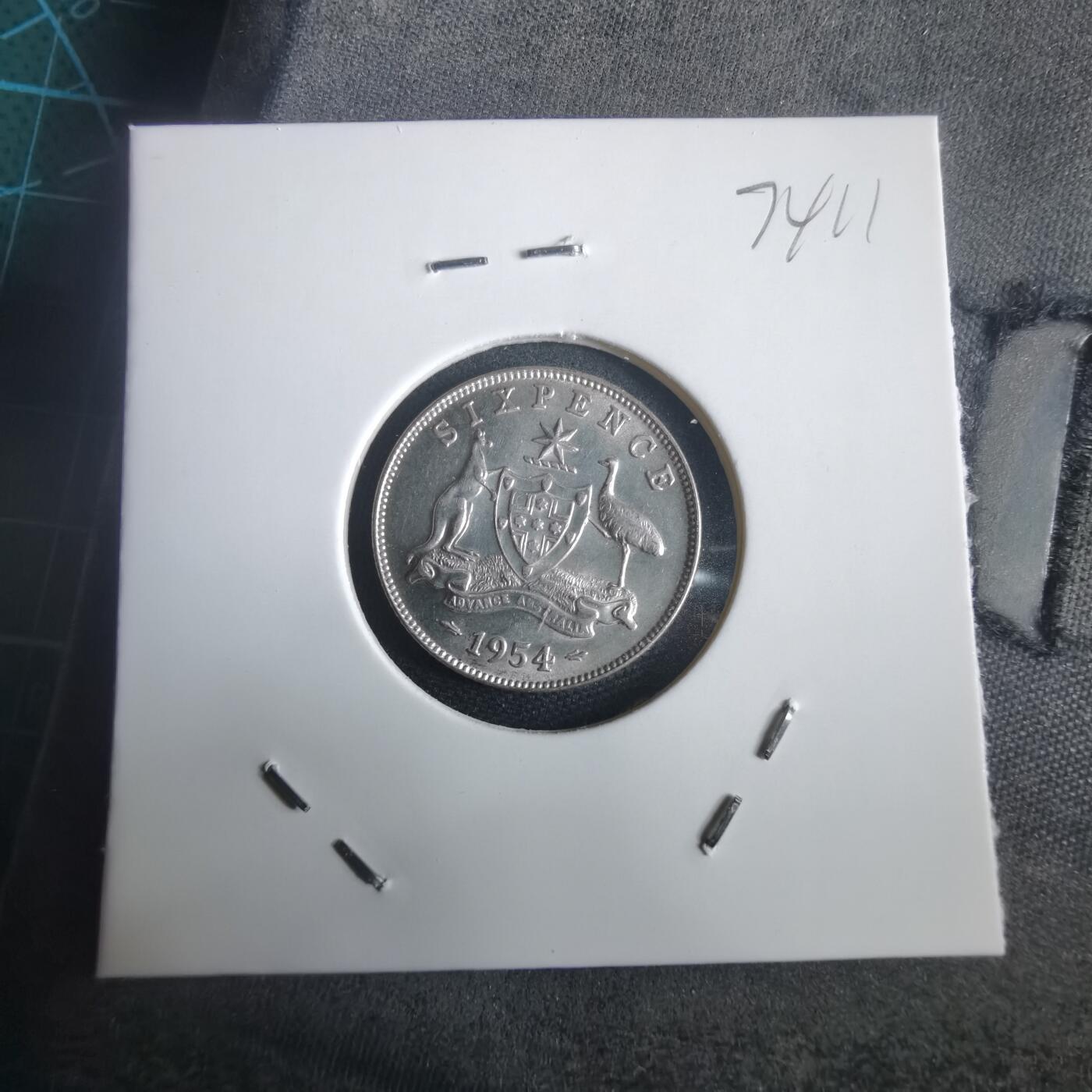 沼泽如烟--第974场 澳大利亚1954年6便士银币