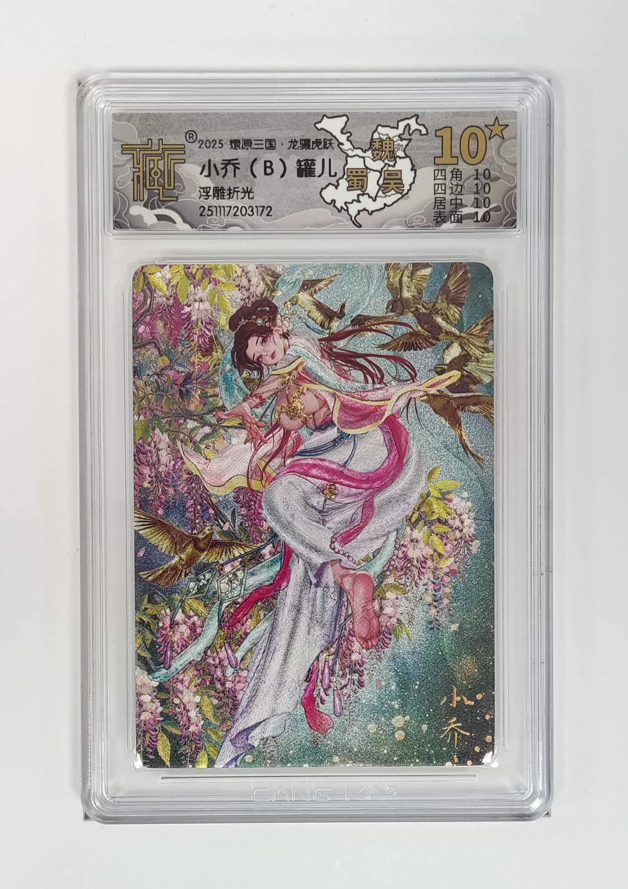 阳大大卡牌拍卖第96期（持续收拍品，周五晚上九点截拍，进群福利早知道） 【10星】燎原三国 龙骧虎跃 罐儿 小乔（B）浮雕折光172