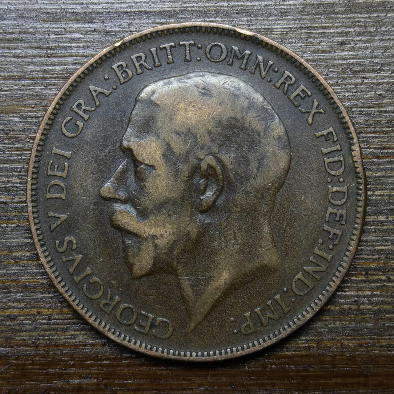 【铜匠收藏】★第140场★散币场。不寄存，30包邮。不满30元，支付5元运费。《接受代拍 代送NGC评级》 11【无寄存】1926年英国1便士铜币乔治五世国王