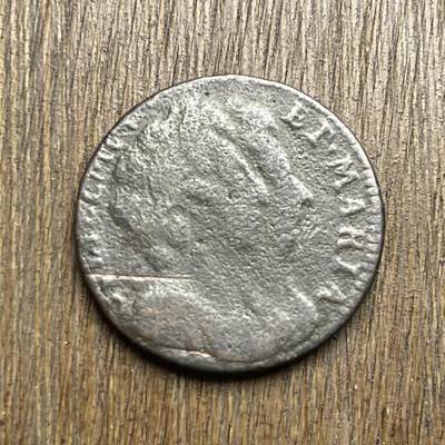 【铜匠收藏】★第140加场★精品老铜币 硬币专场 不寄存，200包邮。不满200元，支付5元运费。《接受代拍 代送NGC评级》 - 100【无寄存】1689-1694 威廉三世和玛丽二世 1法新 老铜币