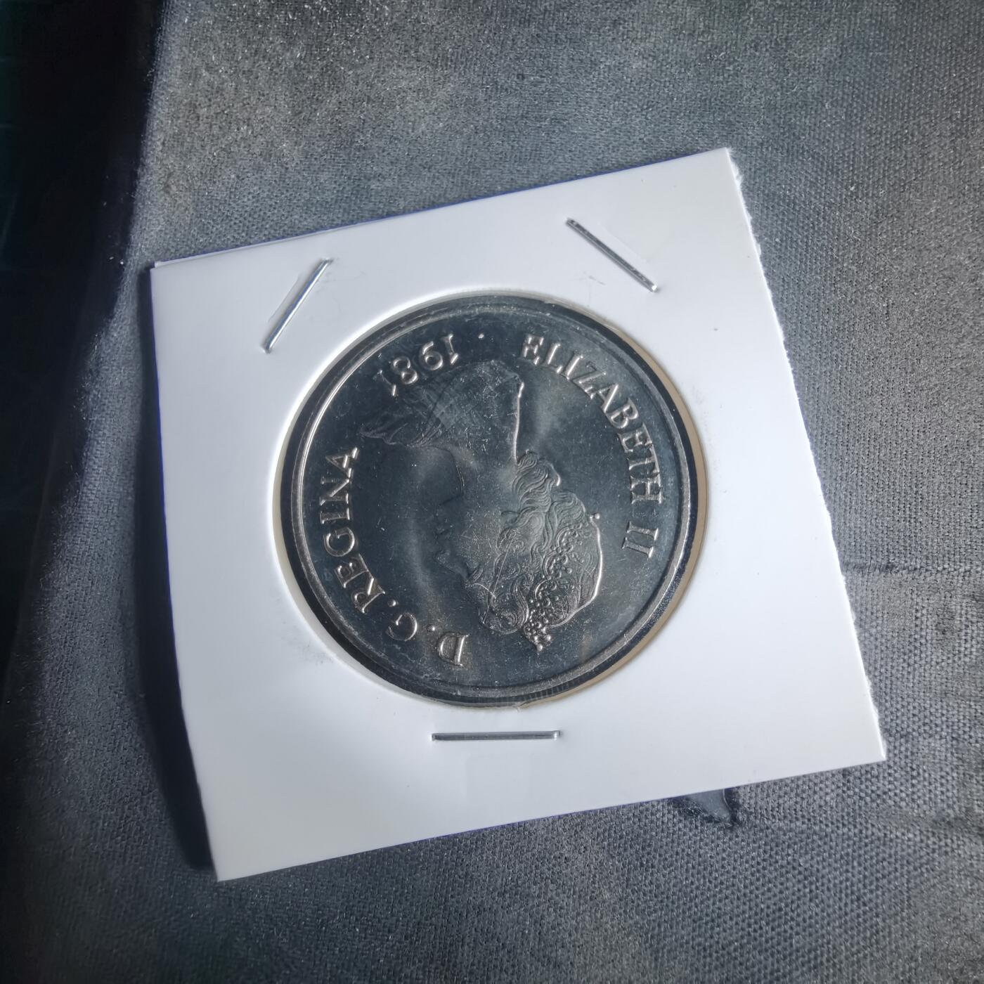 沼泽如烟--第975场 特克斯和凯科斯1981年半克朗