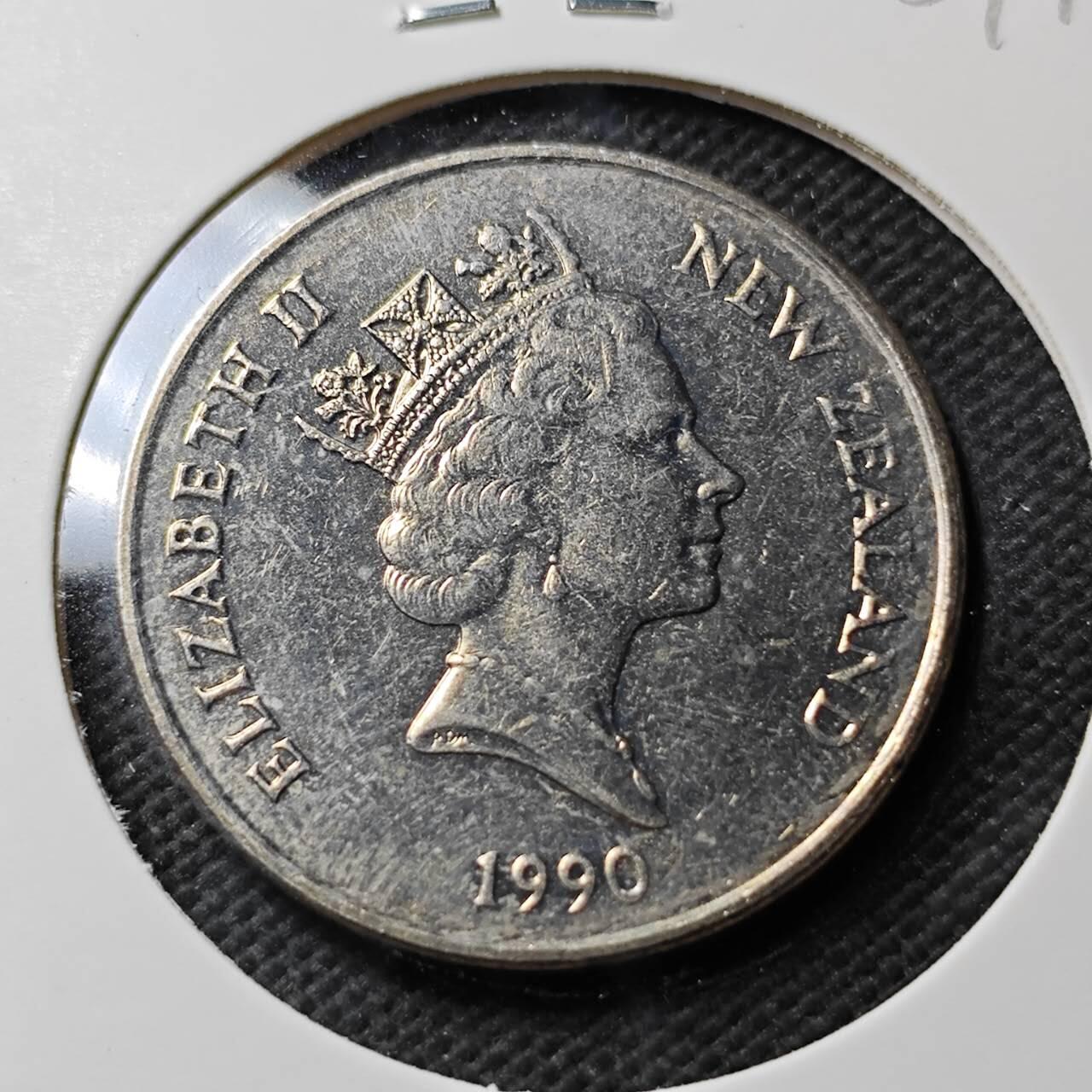 KK钱币收藏小铺  第389期  2月预留时间 周末发货  1990新西兰20分 大版