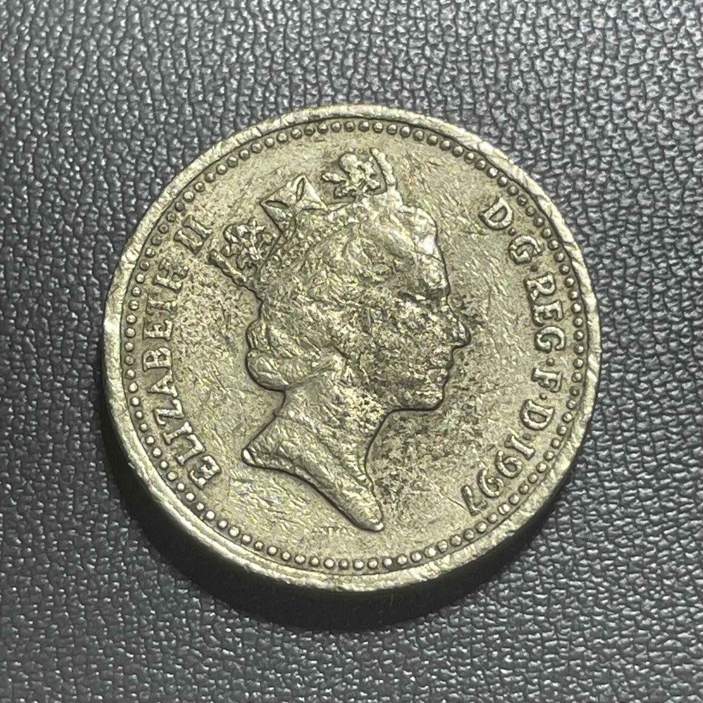 回流0125  英国1997年1英镑加厚铜币 英格兰三狮