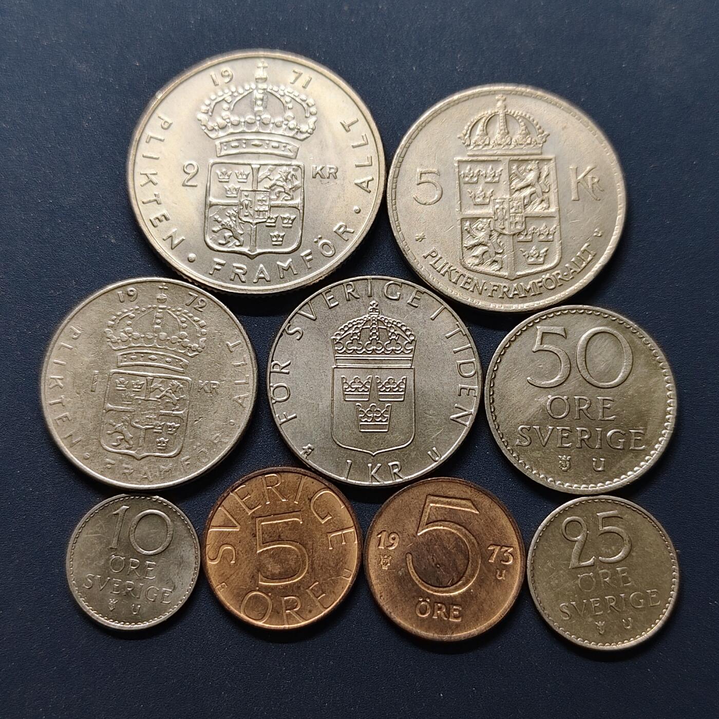 【全场包邮】纯粹捡漏拍498场-持续更新中 瑞典各年份各版本9枚套币