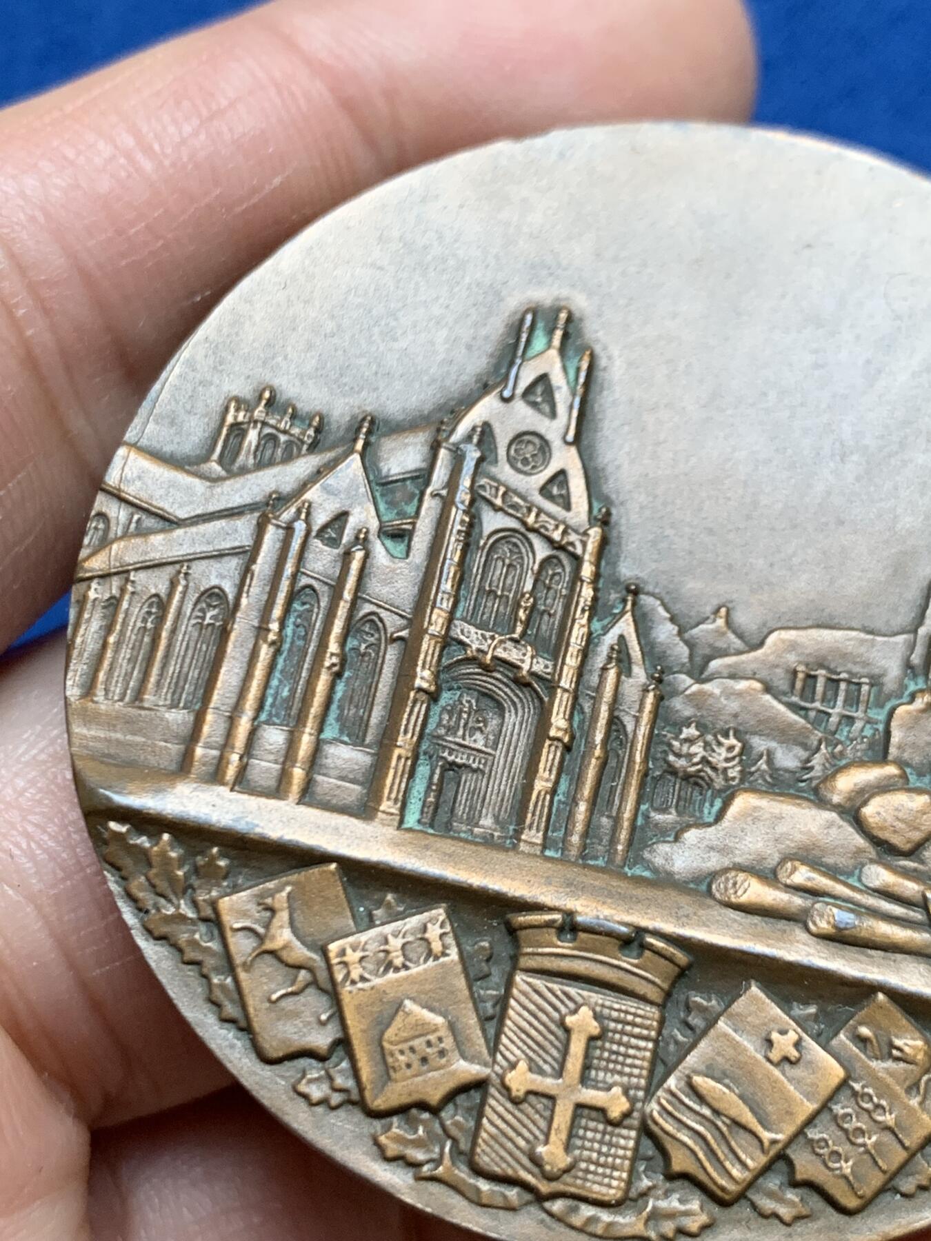 《竞宝斋》第461场 周日，周一，2场连拍 （全场包邮）欢迎送拍 法国布尔日和莱恩商会铜章 60.3克 49.6mm 丰饶角铜标