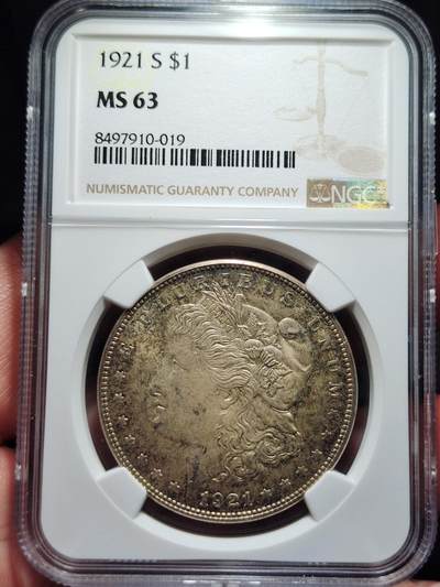 中外钱币第七场 - NGC-MS63分1921年S版美国摩根银币