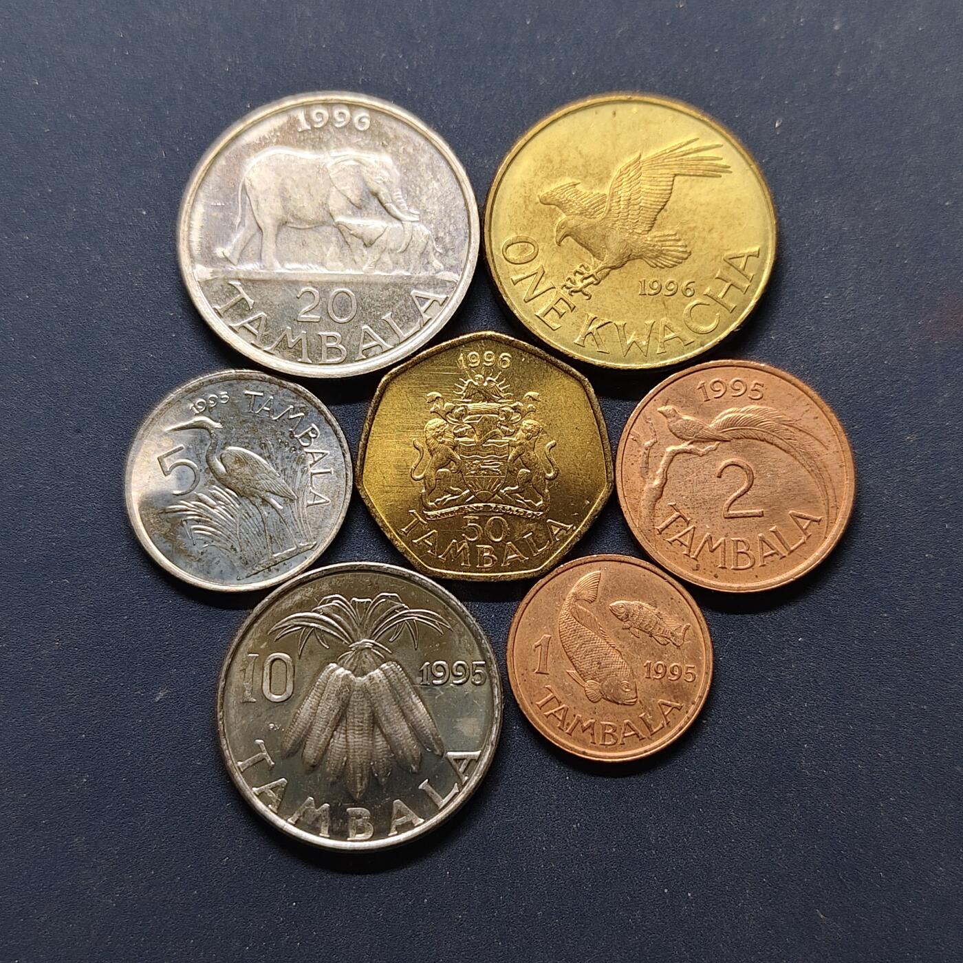 【全场包邮】纯粹捡漏拍498场-持续更新中 马拉维1995-1996年7枚套币