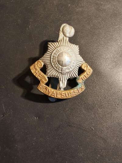 老王徽章第179期 - 英国皇家苏赛克斯步兵团帽徽    一战时期