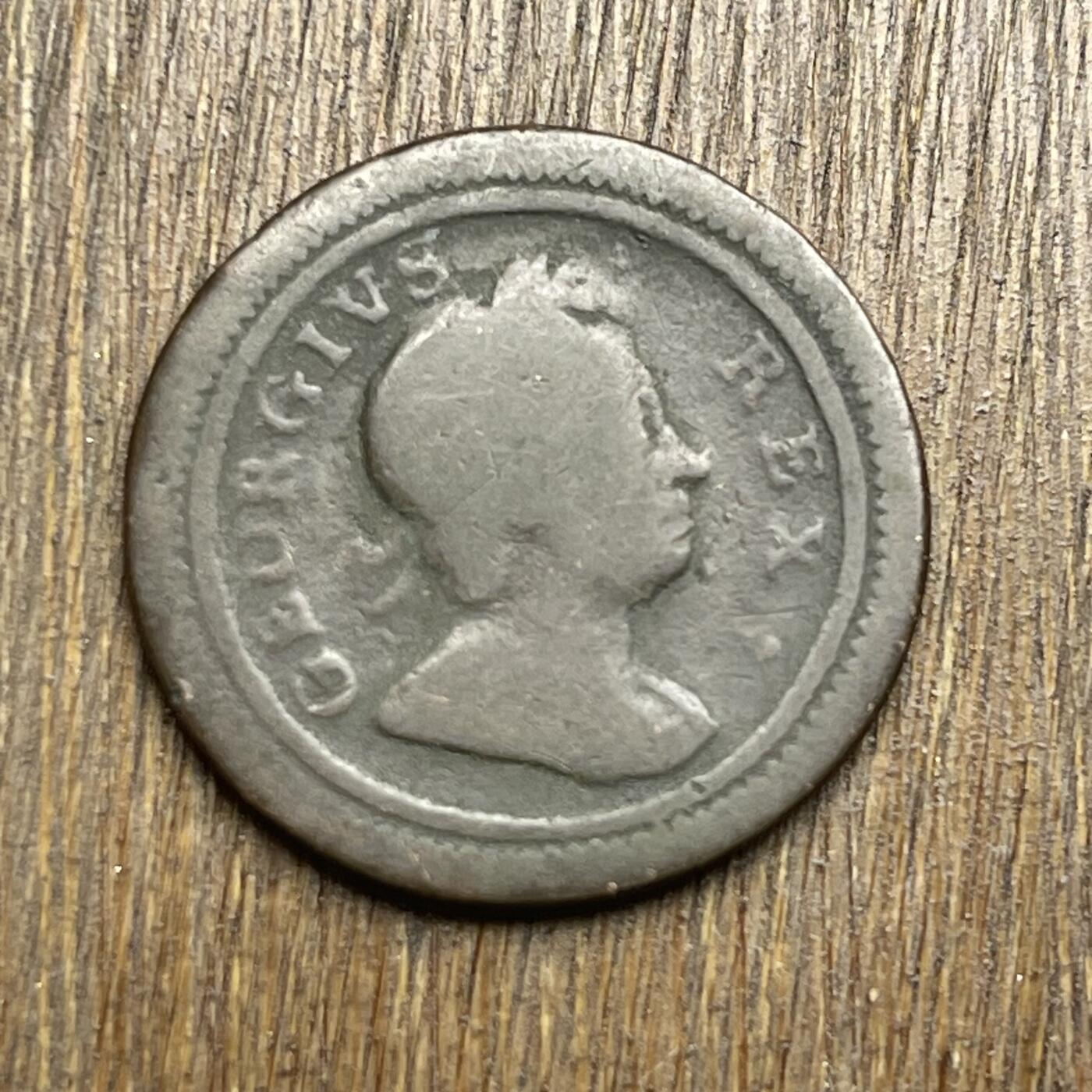 【铜匠收藏】★第140加场★精品老铜币 硬币专场 不寄存，200包邮。不满200元，支付5元运费。《接受代拍 代送NGC评级》 100【无寄存】1719 乔治一世 1法新 超过300年的 老铜币