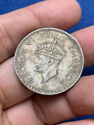 《竞宝斋》第461场 周日，周一，2场连拍 （全场包邮）欢迎送拍 - 英属印度1940年乔六1卢比，打制清晰，双面老味道