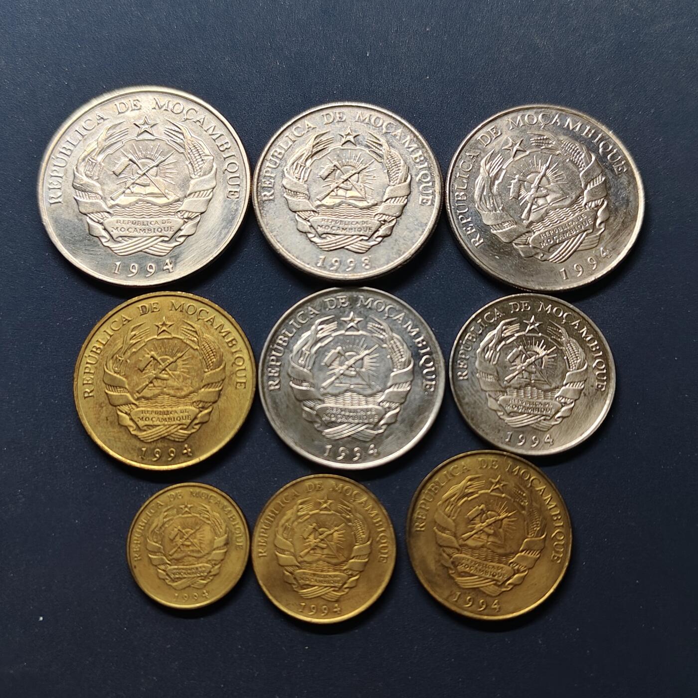 【全场包邮】纯粹捡漏拍498场-持续更新中 莫桑比克1994-1998年9枚套币
