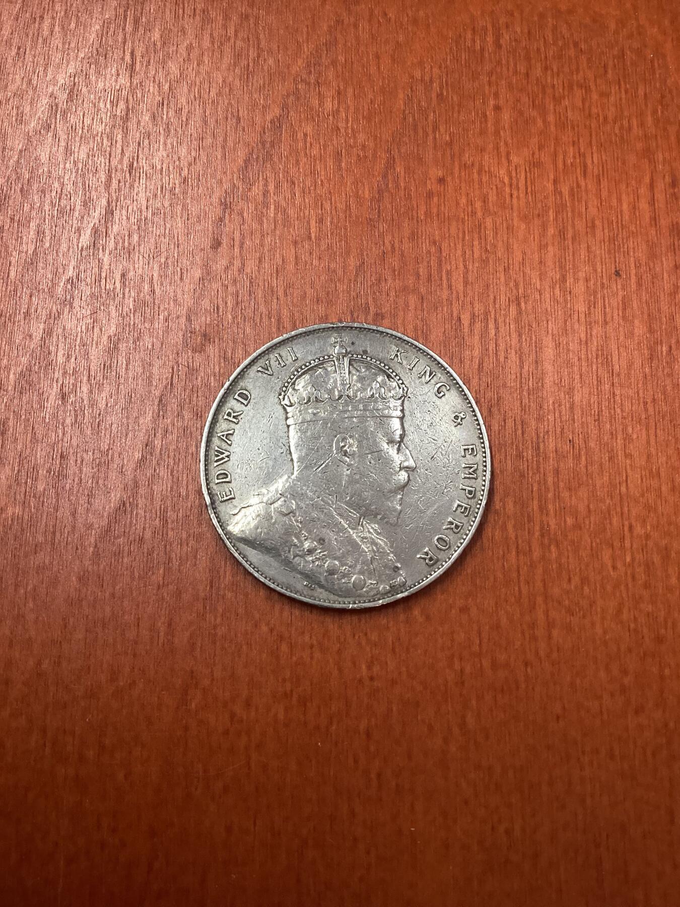 长老汇蛇年精选第九十六场拍卖 1907海峡殖民地爱德华七世1元银币，20.21克900银