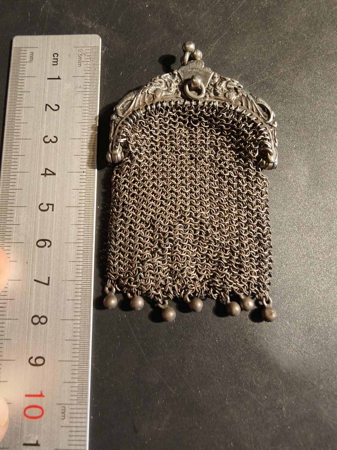 老王徽章第179期 法国银钱袋    野猪头银标     32.9g