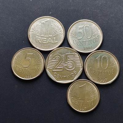 【全场包邮】纯粹捡漏拍498场-持续更新中 - 巴西1994-1997年男神版6枚套币