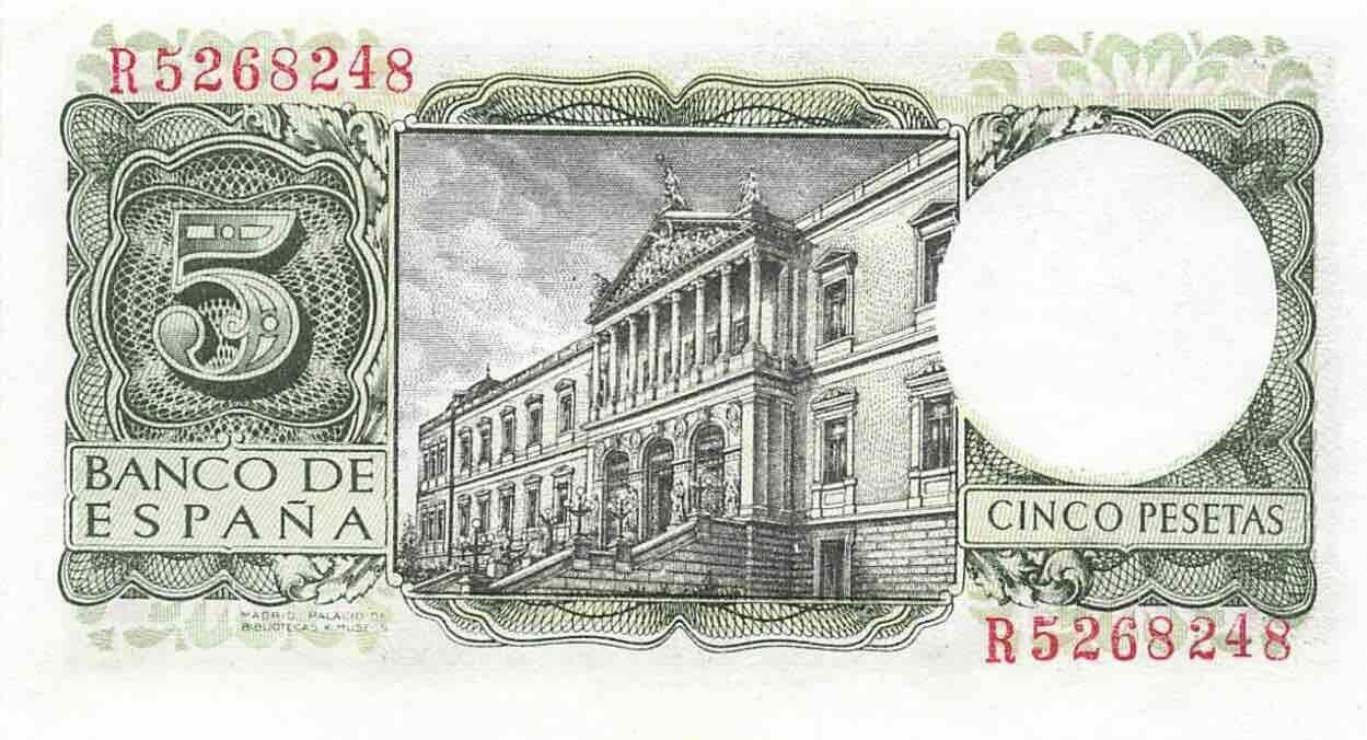 小福收藏拍卖第199期 裸钞场 本期有多张豹子号靓号 瑞士1000法郎 经典提香 毛里求斯首发年大全套 白俄罗斯5000000卢布 苏里南10000盾  爱沙尼亚  苏丹 西班牙 保加利亚 古巴等多国精美纸币 西班牙 1954年 5比塞塔 unc