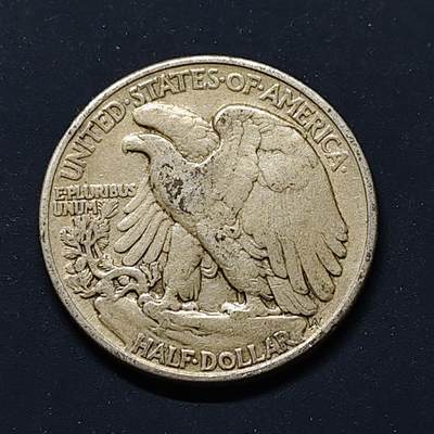 【全场包邮】纯粹捡漏拍499场-持续更新中 - 美国1946年行走女神半元银币【30.6毫米12.5克90%，纯银价约316元（按28元银价折算）】