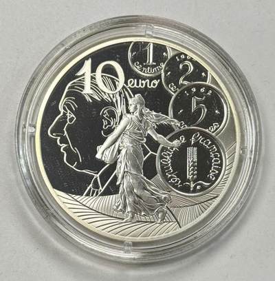 S&S Numismatic世界钱币-拍卖 第119期  - 法国2020年 播种者-法国历史货币-新法郎发行60周年 10欧元精制纪念银币 盒证齐全 22.2克900银