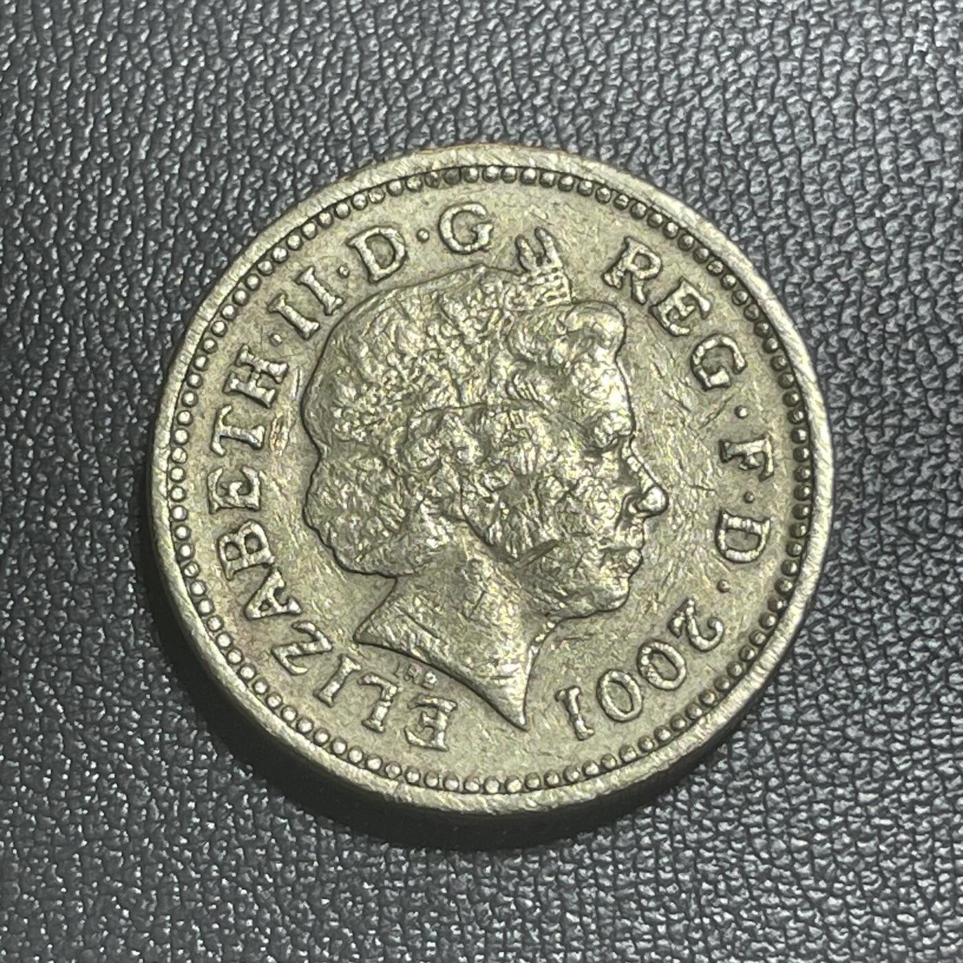 回流0125 英国2001年1英镑加厚铜币 北爱尔兰凯尔特十字架