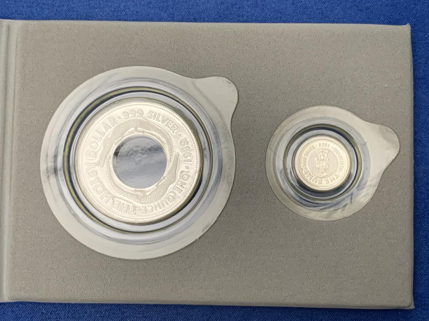 《竞宝斋》第461场 周日，周一，2场连拍 （全场包邮）欢迎送拍 获奖币 1988年澳大利亚子母币土著文化原装套币 1.25盎司精制币 含纯银40克左右