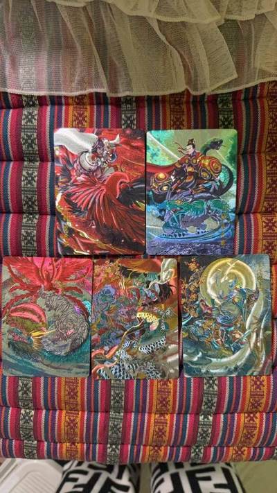 光影卡牌第29期，各家亲签，各家套卡，持续收拍品 - 百里隋唐特卡全粗5张，有一张签名卡