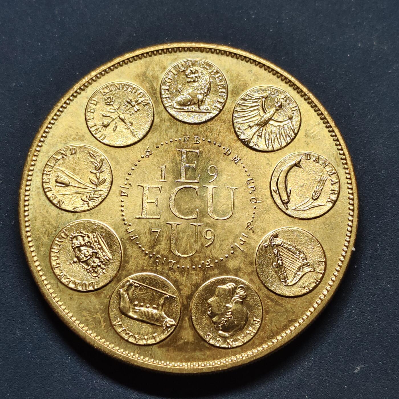 【全场包邮】纯粹捡漏拍498场-持续更新中 【名家雕刻·纪念章】法国1979年欧共体九国成立欧洲货币体系纪念章-法国造币厂雕刻工作室主任皮埃尔·罗迪埃制