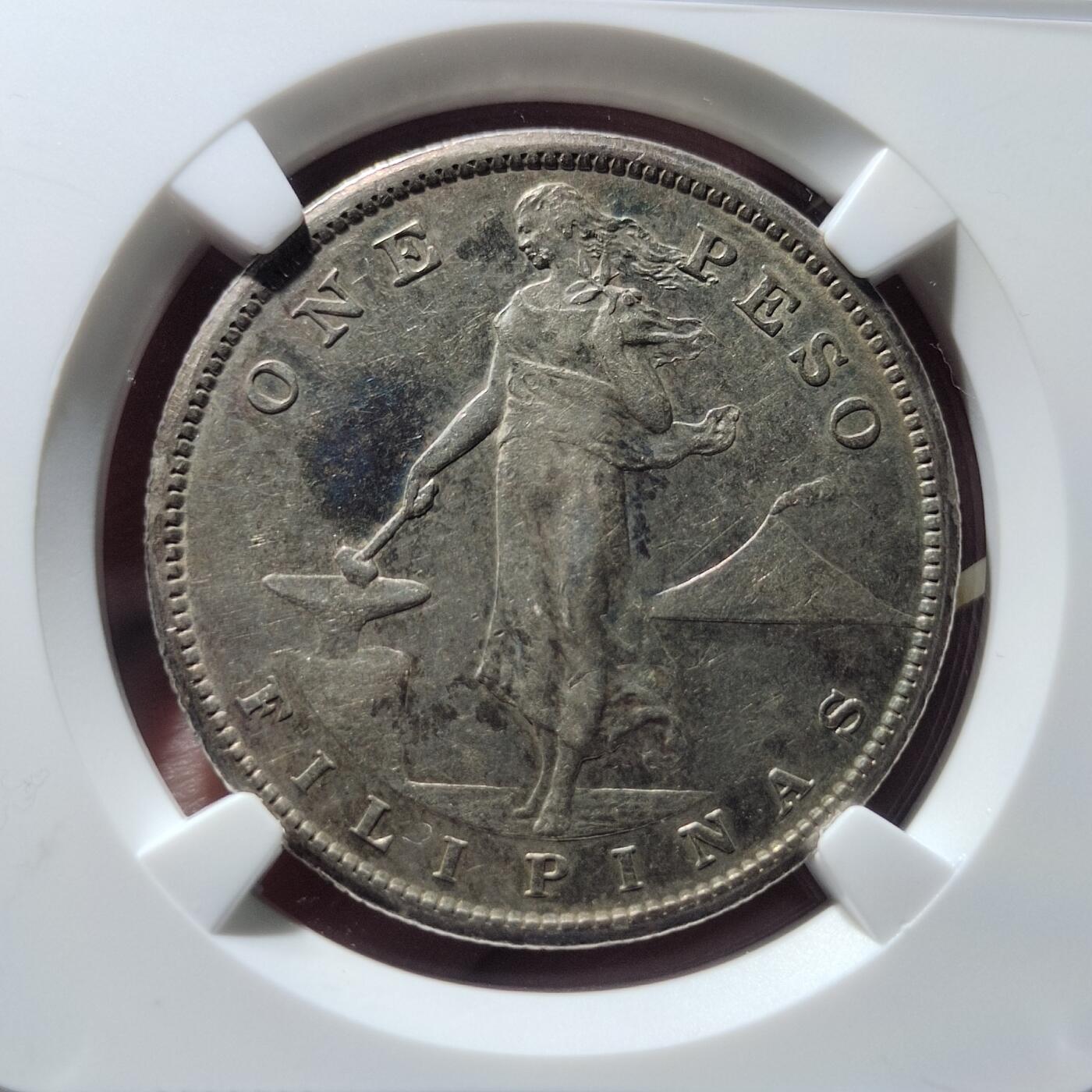 中外钱币第七场 NGC-XF45 美属菲律宾1908年一比索