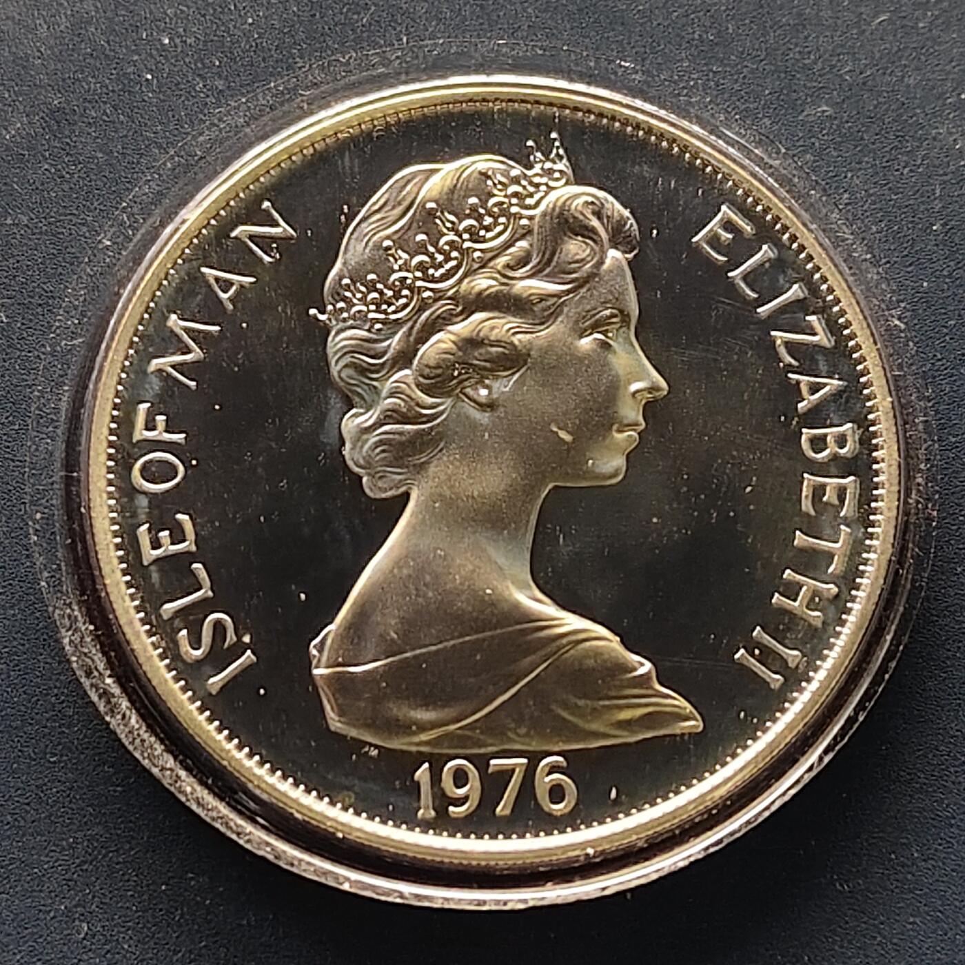 【全场包邮】纯粹捡漏拍499场-持续更新中 马恩岛1976年1克朗美国独立200周年精制克朗型纪念币