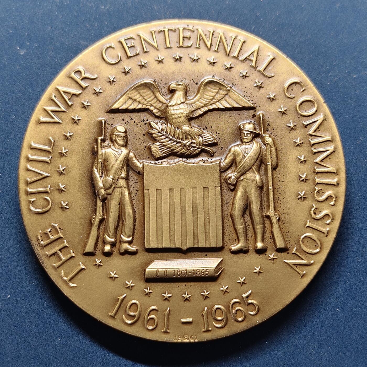 【全场包邮】纯粹捡漏拍499场-持续更新中 【纪念章】美国1965年南北战争结束100周年纪念铜章-盒证全