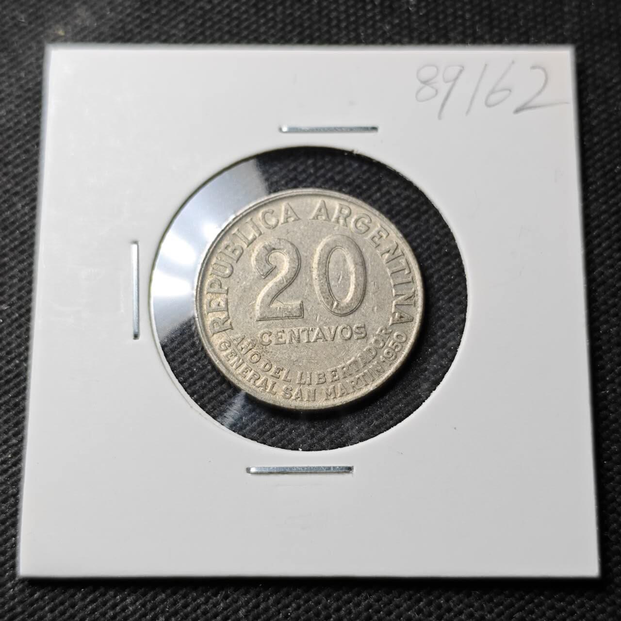 KK钱币收藏小铺  第389期  2月预留时间 周末发货  阿根廷20分纪念币