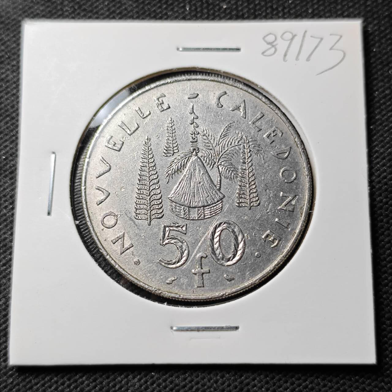 KK钱币收藏小铺  第389期  2月预留时间 周末发货  1967法属新喀里多尼亚50法郎