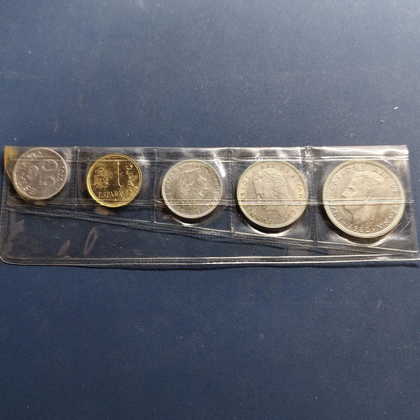 【全场包邮】纯粹捡漏拍498场-持续更新中 西班牙1982年世界杯纪念5枚套币