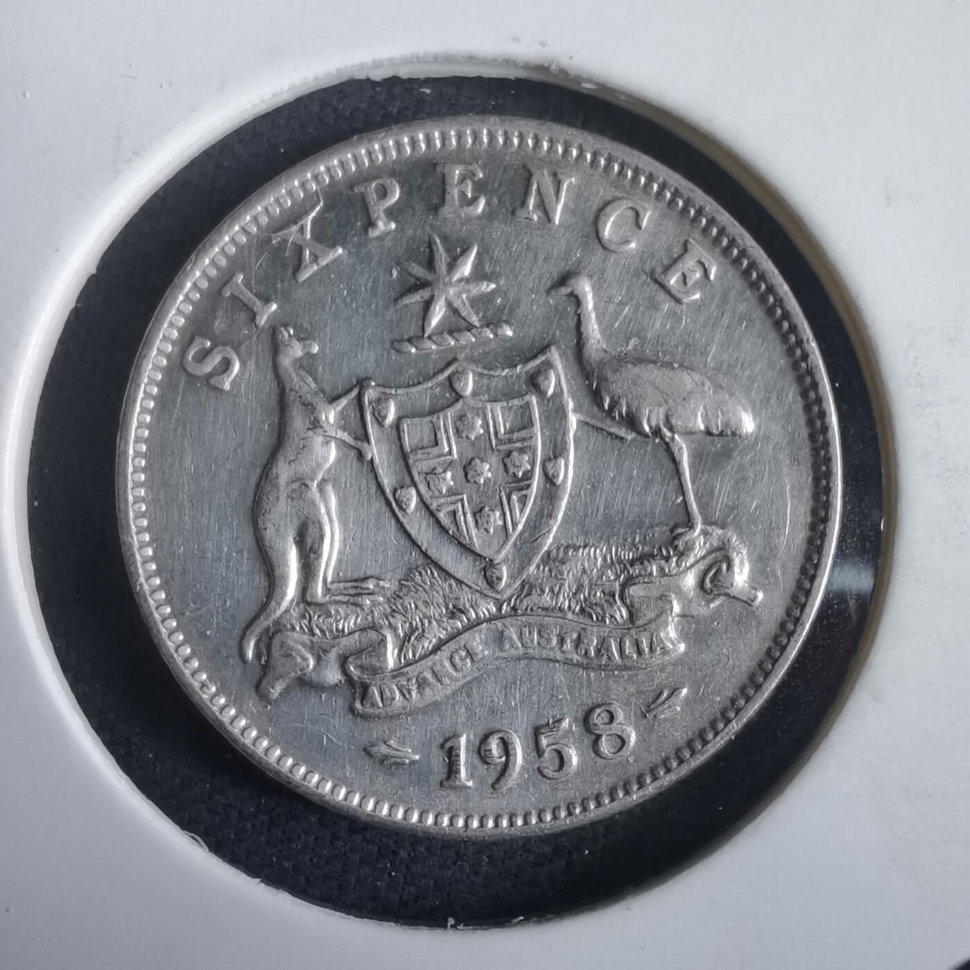 沼泽如烟--第974场 澳大利亚1958年6便士银币