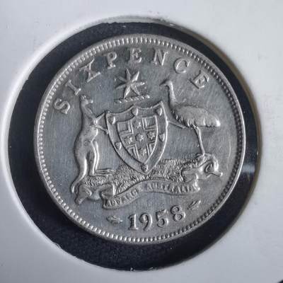 沼泽如烟--第974场 - 澳大利亚1958年6便士银币