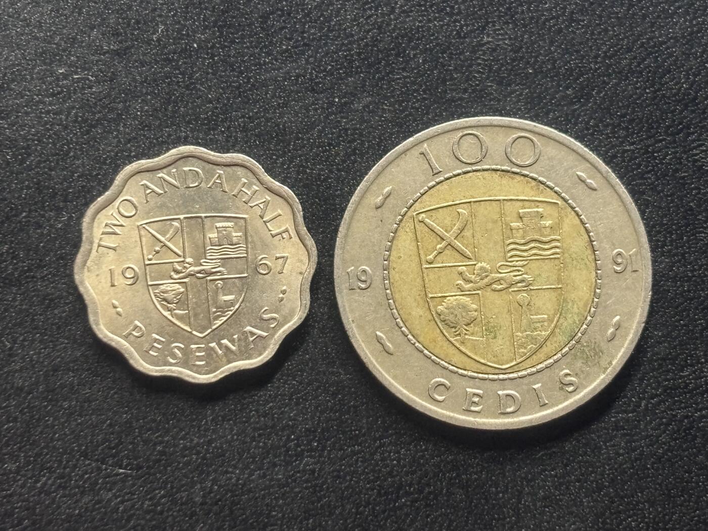 邮泉阁限时拍卖第四十场 非洲专场（硬币在国外。请付邮费6元。） 加纳2枚