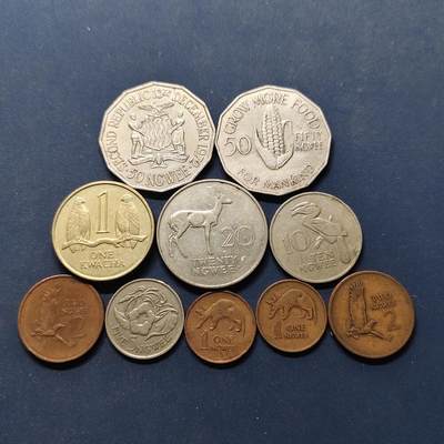 【全场包邮】纯粹捡漏拍498场-持续更新中 - 赞比亚1968-1989年10枚套币-含FAO纪念币+60年代青铜版1-2恩吉+80年代铜镀钢1-2恩吉不同版本