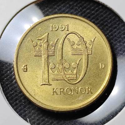KK钱币收藏小铺  第389期  2月预留时间 周末发货 -  1991瑞典10克朗