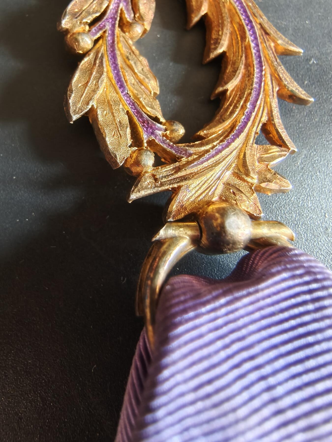 老王徽章第179期 法国军官级棕榈叶勋章      银质镀金珐琅    珠宝商高级定制版   原盒