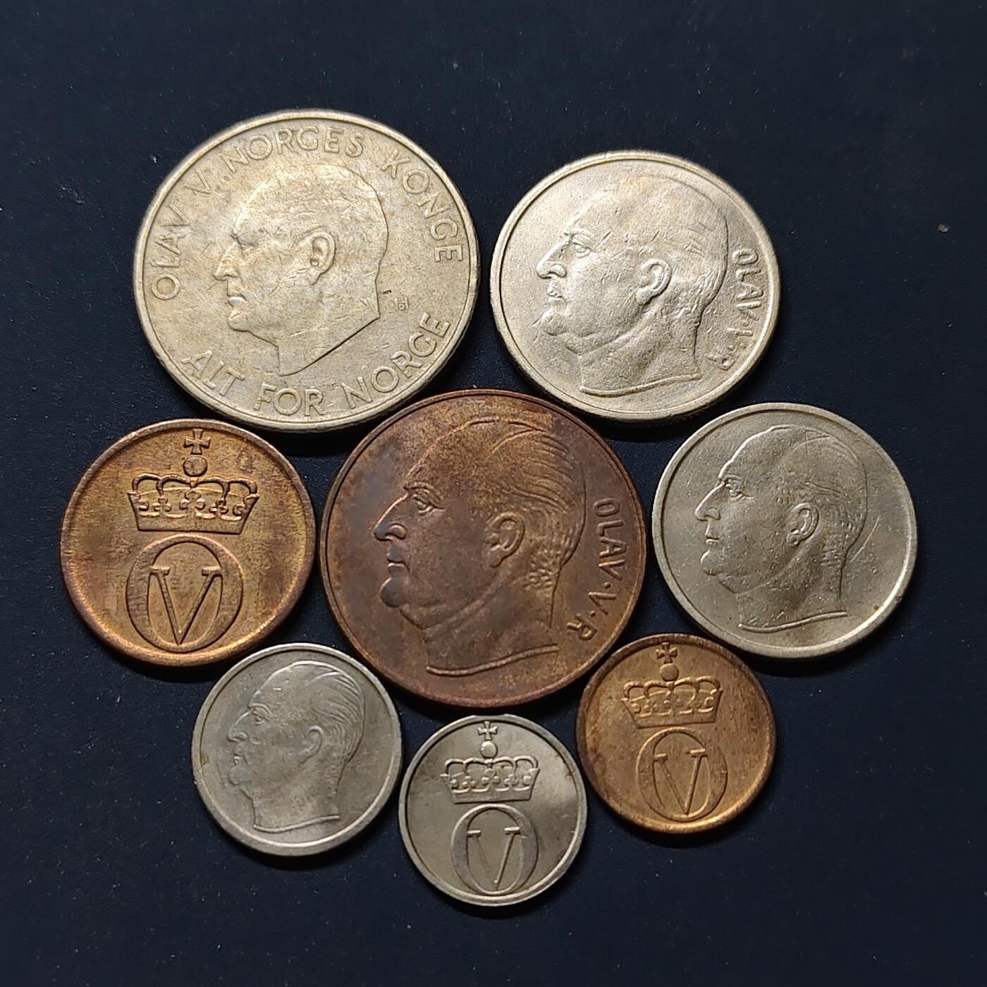 【全场包邮】纯粹捡漏拍498场-持续更新中 挪威1961-1968年动物版8枚套币