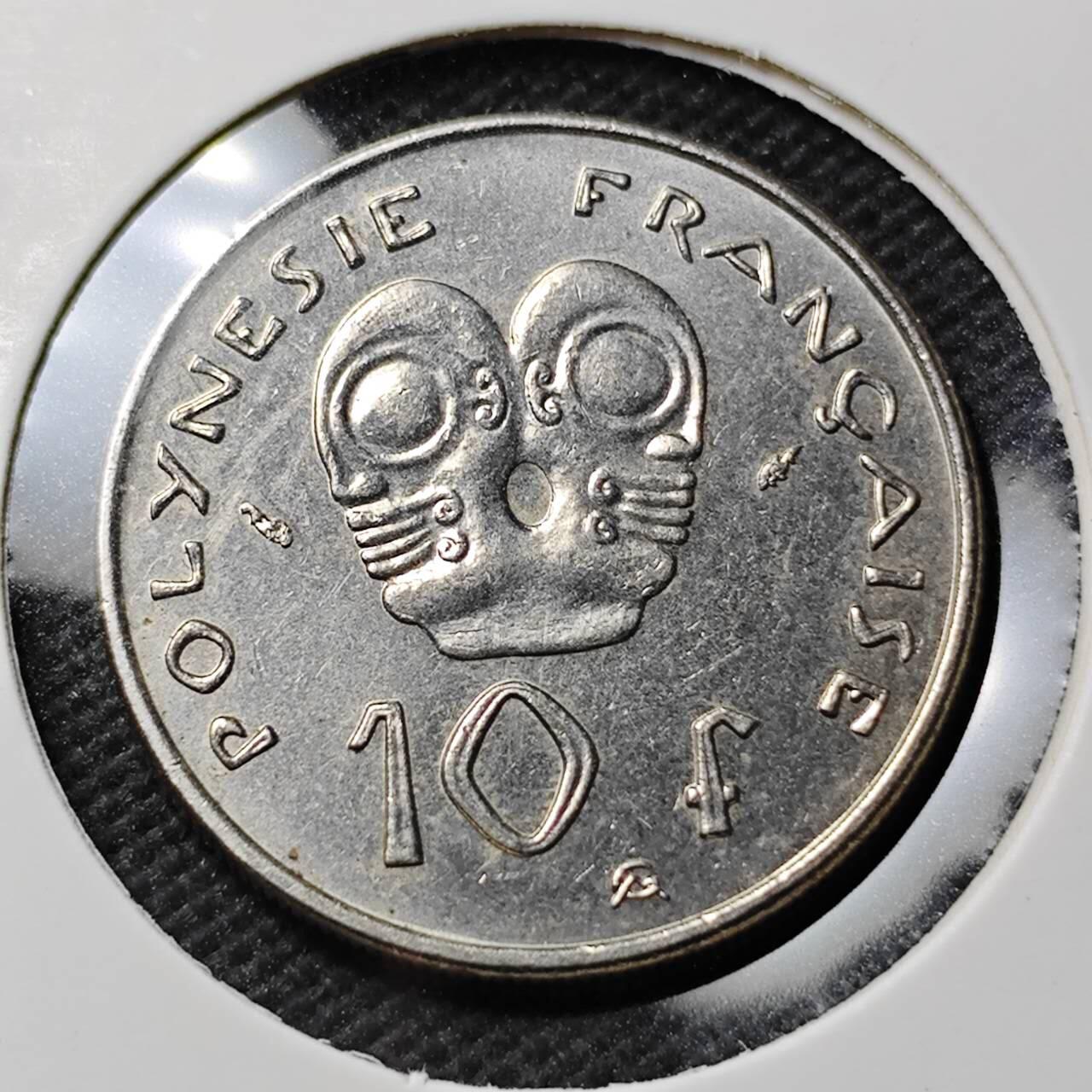 KK钱币收藏小铺  第389期  2月预留时间 周末发货 1985 法属波利尼西亚10法郎