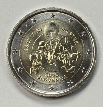 S&S Numismatic世界钱币-拍卖 第122期  - 斯洛文尼亚2025年 米基·穆斯特诞辰100周年 2欧元双色纪念币