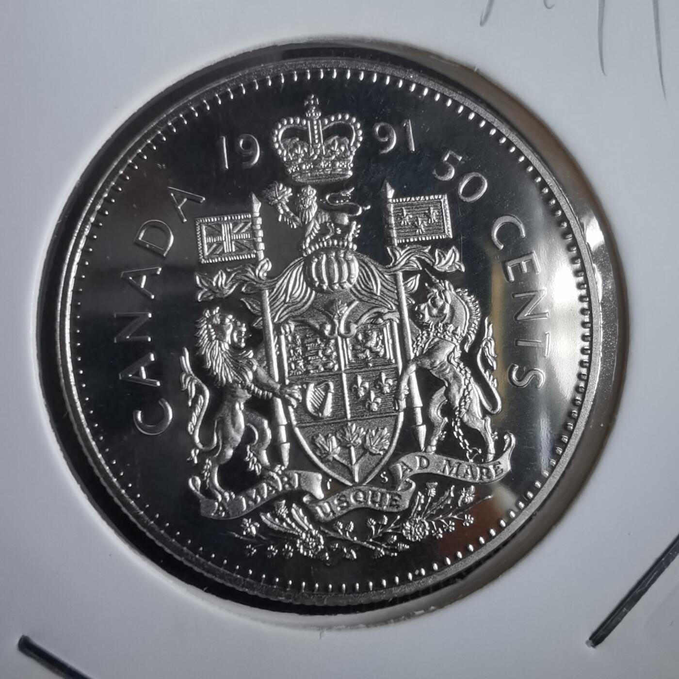 沼泽如烟--第974场 加拿大1991年50分精制币