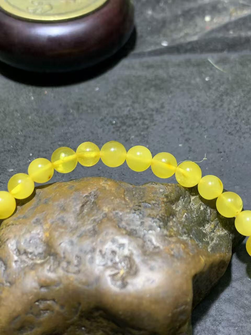 天然俄料蜜蜡单圈手串1条！