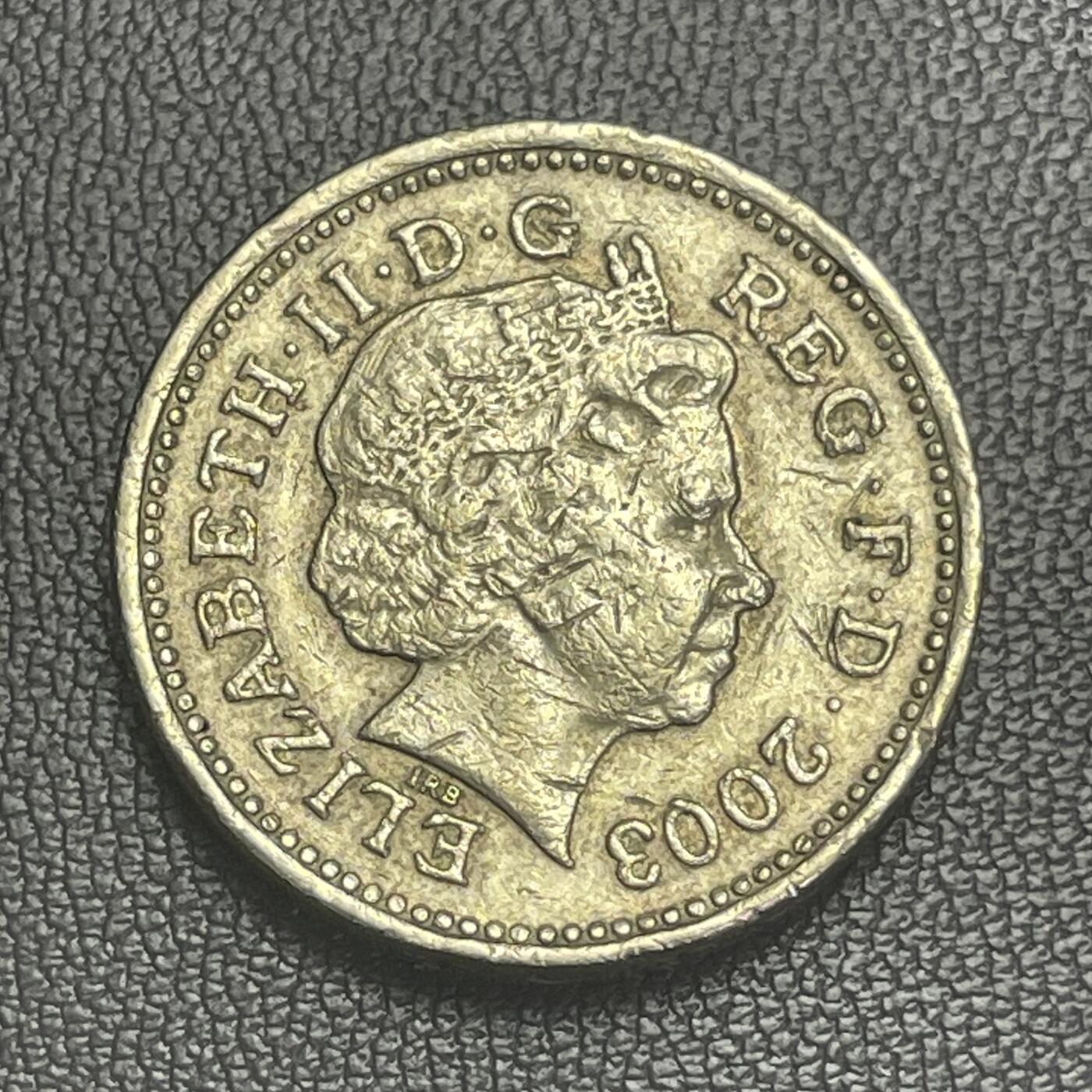 回流0125  英国2003年1英镑加厚铜币 狮马盾徽