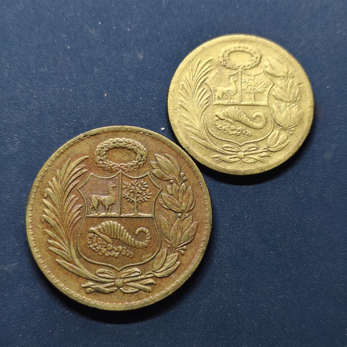 【全场包邮】纯粹捡漏拍498场-持续更新中 秘鲁1962-1964年大面值半索尔-1索尔2枚一组