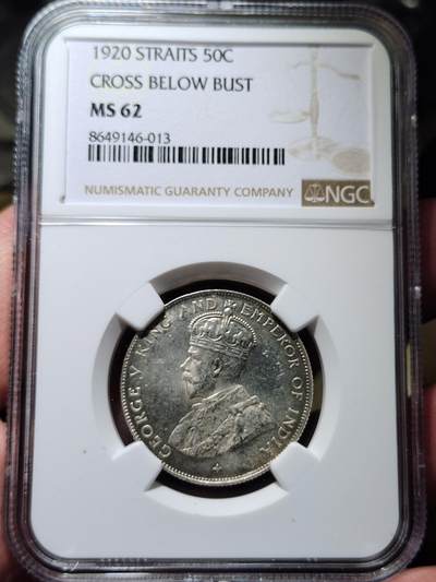 中外钱币第七场 - NGC-MS62英属海峡1920年50分银币