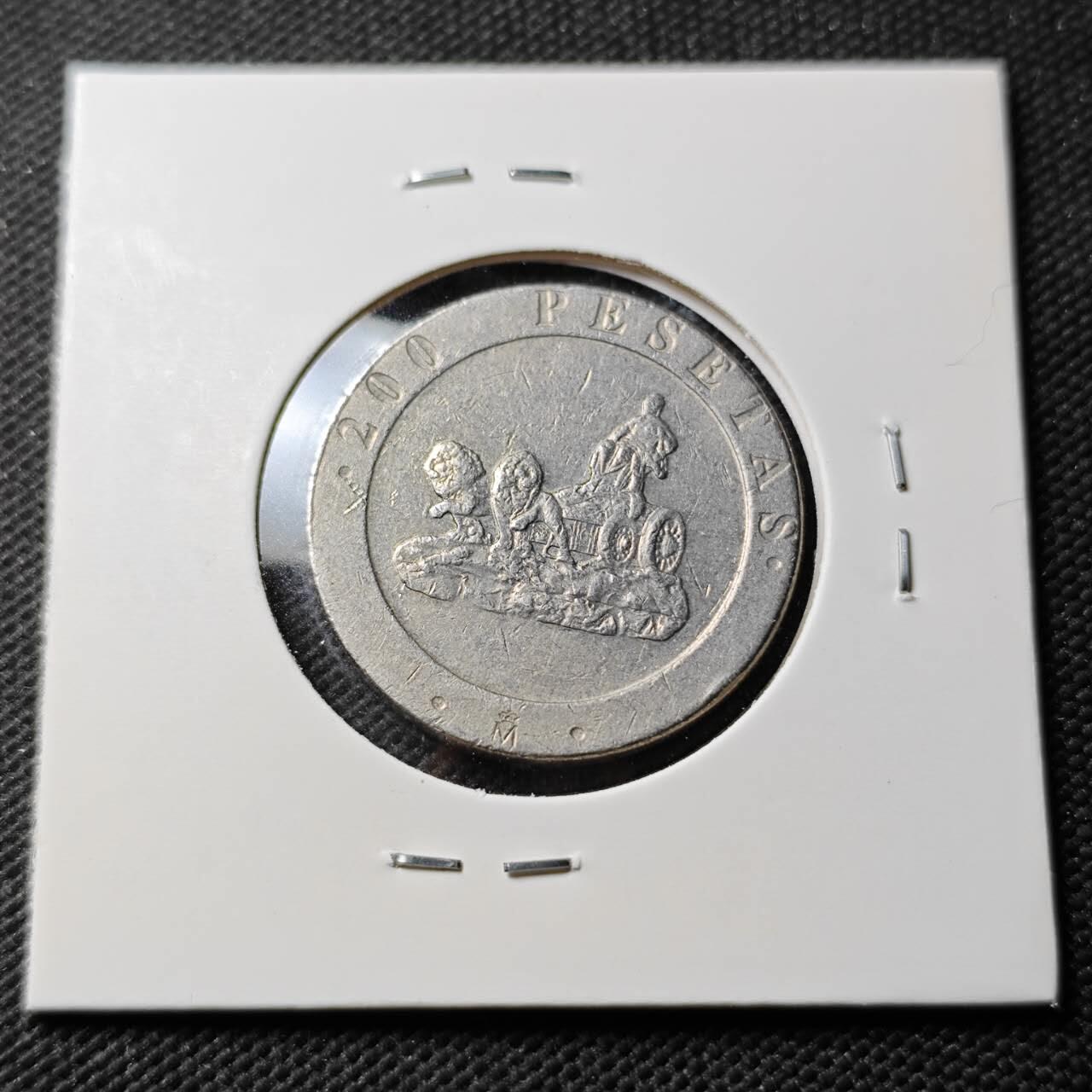 KK钱币收藏小铺  第389期  2月预留时间 周末发货  西班牙200比塞塔纪念币