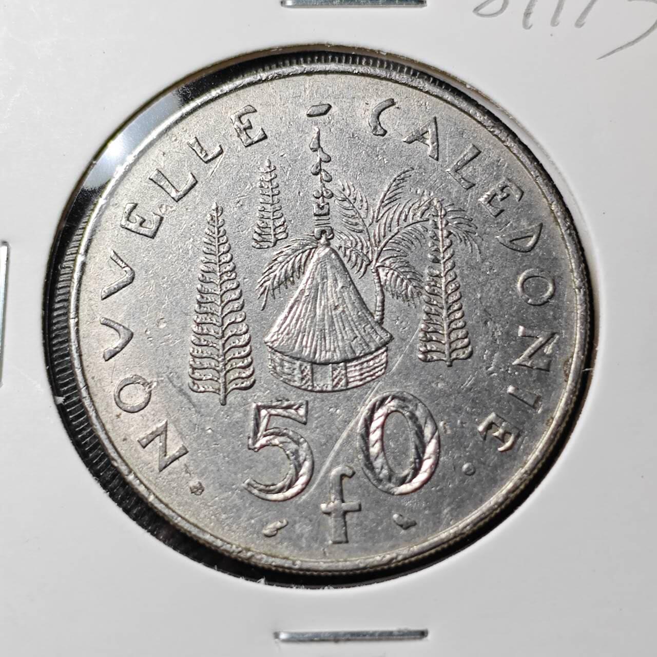 KK钱币收藏小铺  第389期  2月预留时间 周末发货  1967法属新喀里多尼亚50法郎