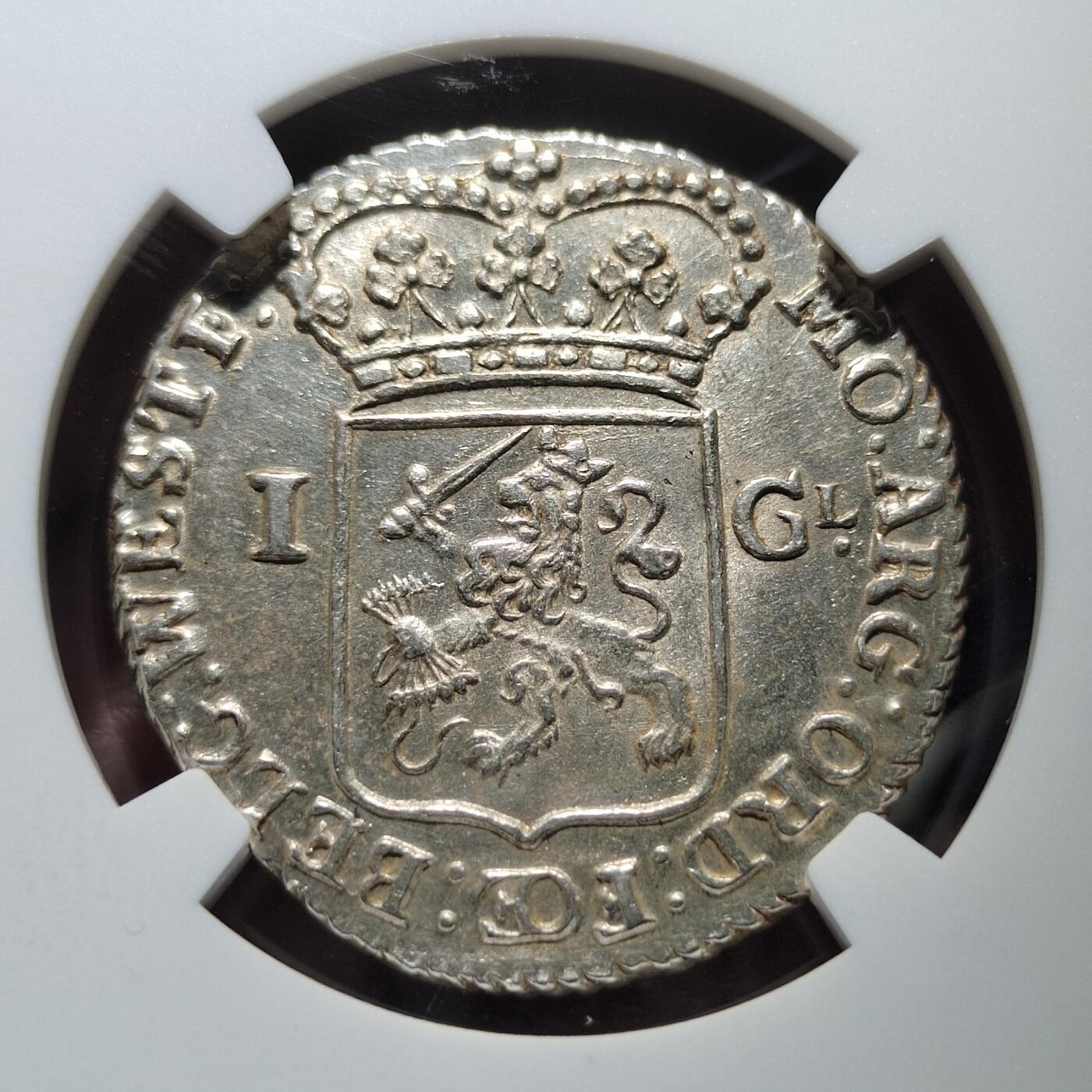 中外钱币第七场 NGC-MS63 荷兰1794年佛里斯兰 1盾银币
